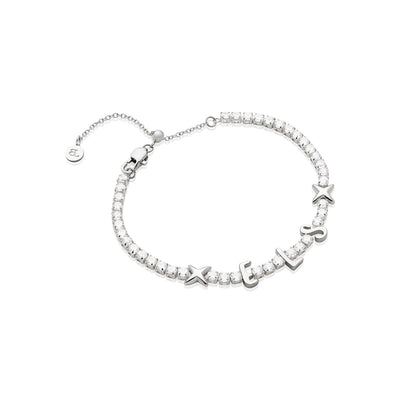Crystal Fixed Charm Bracelet (Silver)