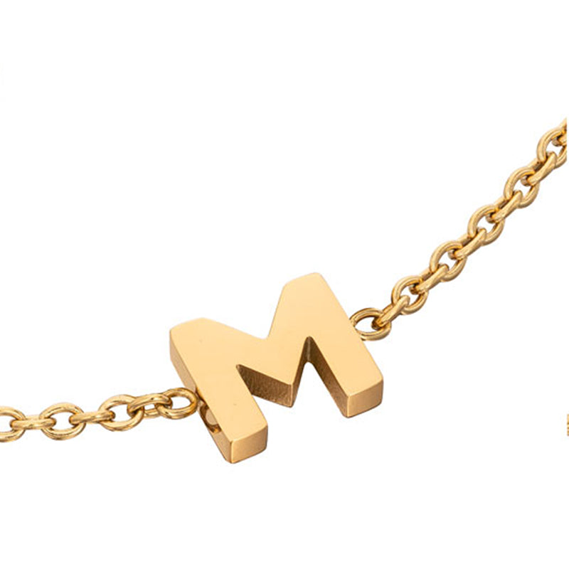 Birthstone & Little Luxe Letter Bracelet (Gold)