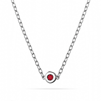 Fine Molten Birthstone Necklace (Silver)