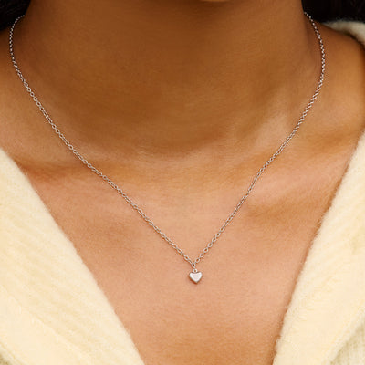 Fine Molten Heart Necklace (Silver)