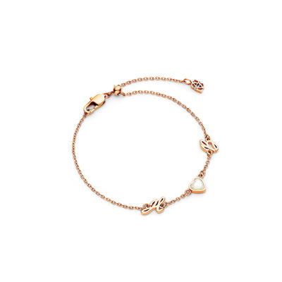 Made Mine Initials & Birthstone Bracelet (Rose Gold)