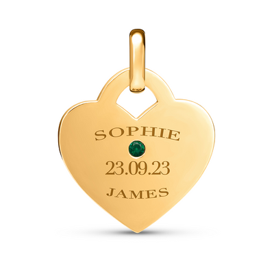 Heart Token Oval Necklace (Gold)