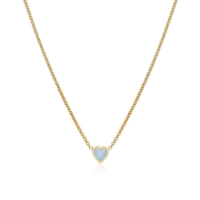 Blue Heart Necklace (Gold)