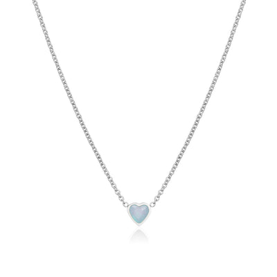 Blue Heart Necklace (Silver)