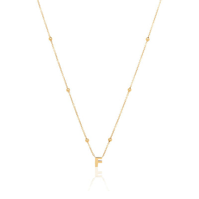 Mini Letter Sphere Chain Necklace (Gold)