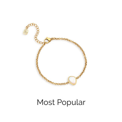 Organic Moonstone Bracelet (Gold)