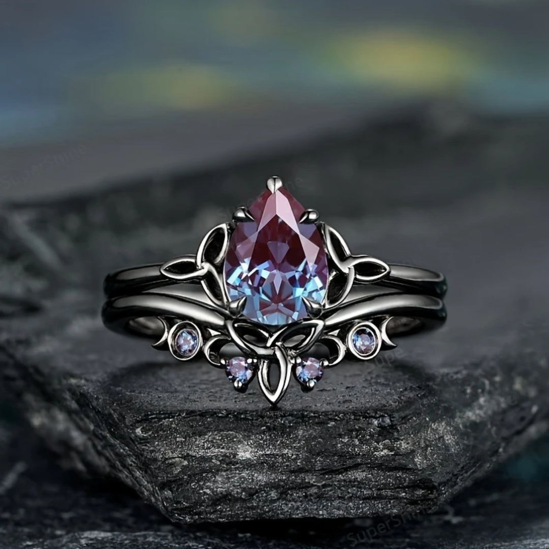 Ring mit Lila Stein