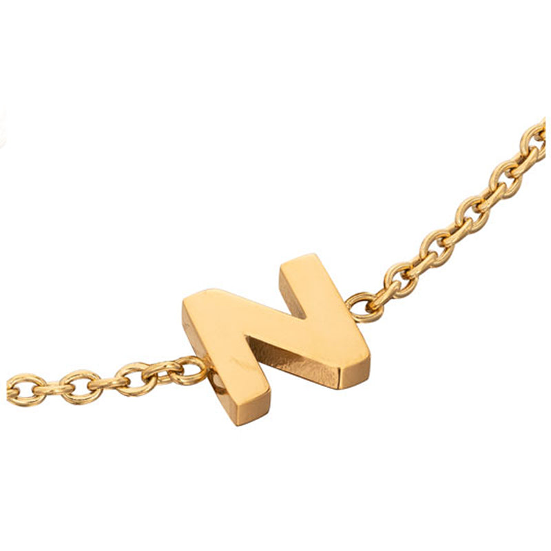 Birthstone & Little Luxe Letter Bracelet (Gold)