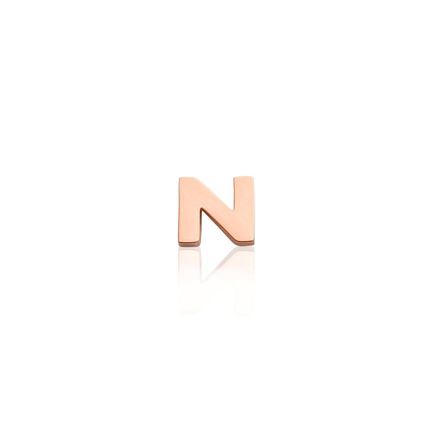Mini Letter Sphere Chain Necklace (Rose Gold)