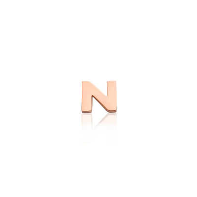 Mini Letter Sphere Chain Necklace (Rose Gold)