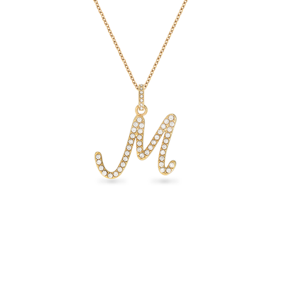 Pavé Initial Necklace (Gold)