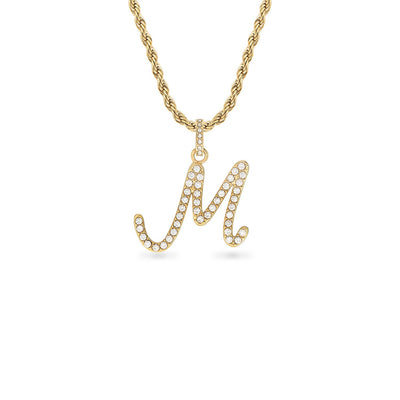 Pavé Initial Necklace (Gold)