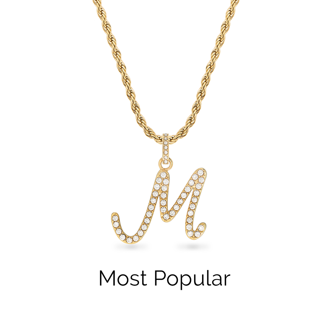 Pavé Initial Necklace (Gold)