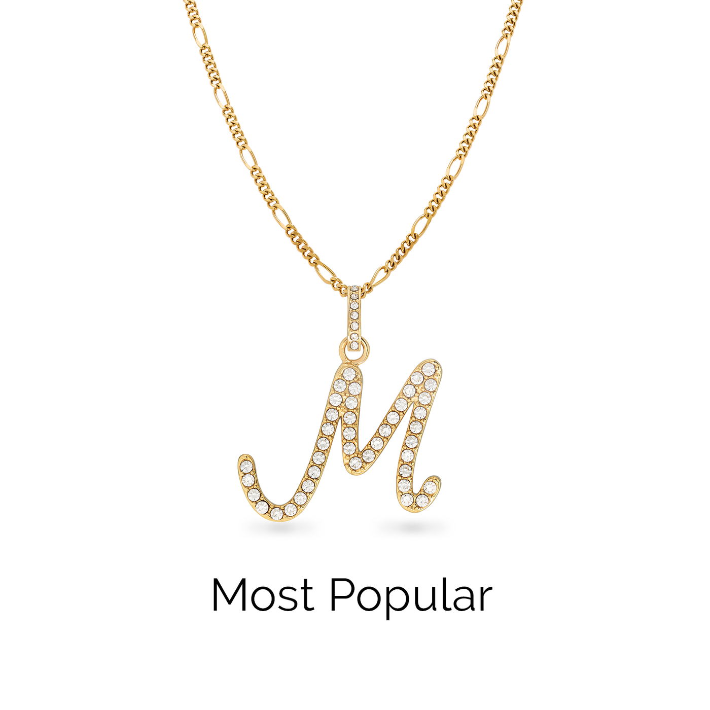 Pavé Initial Necklace (Gold)