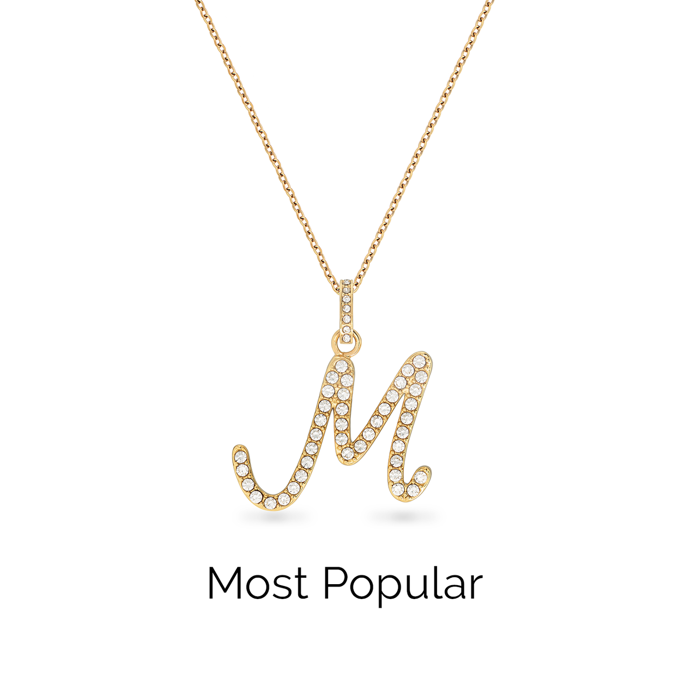 Pavé Initial Necklace (Gold)