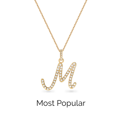 Pavé Initial Necklace (Gold)