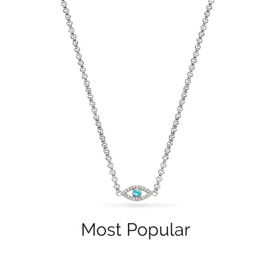 Custom Evil Eye Necklace (Silver)