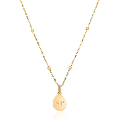 Blue Amazonite Stone Necklace (Gold)