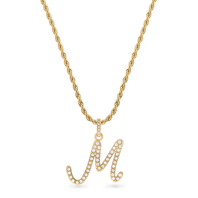 Pavé Initial Necklace (Gold)