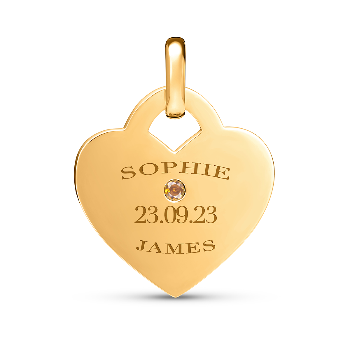 Heart Token Oval Necklace (Gold)
