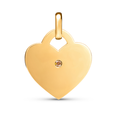 Heart Token Oval Necklace (Gold)