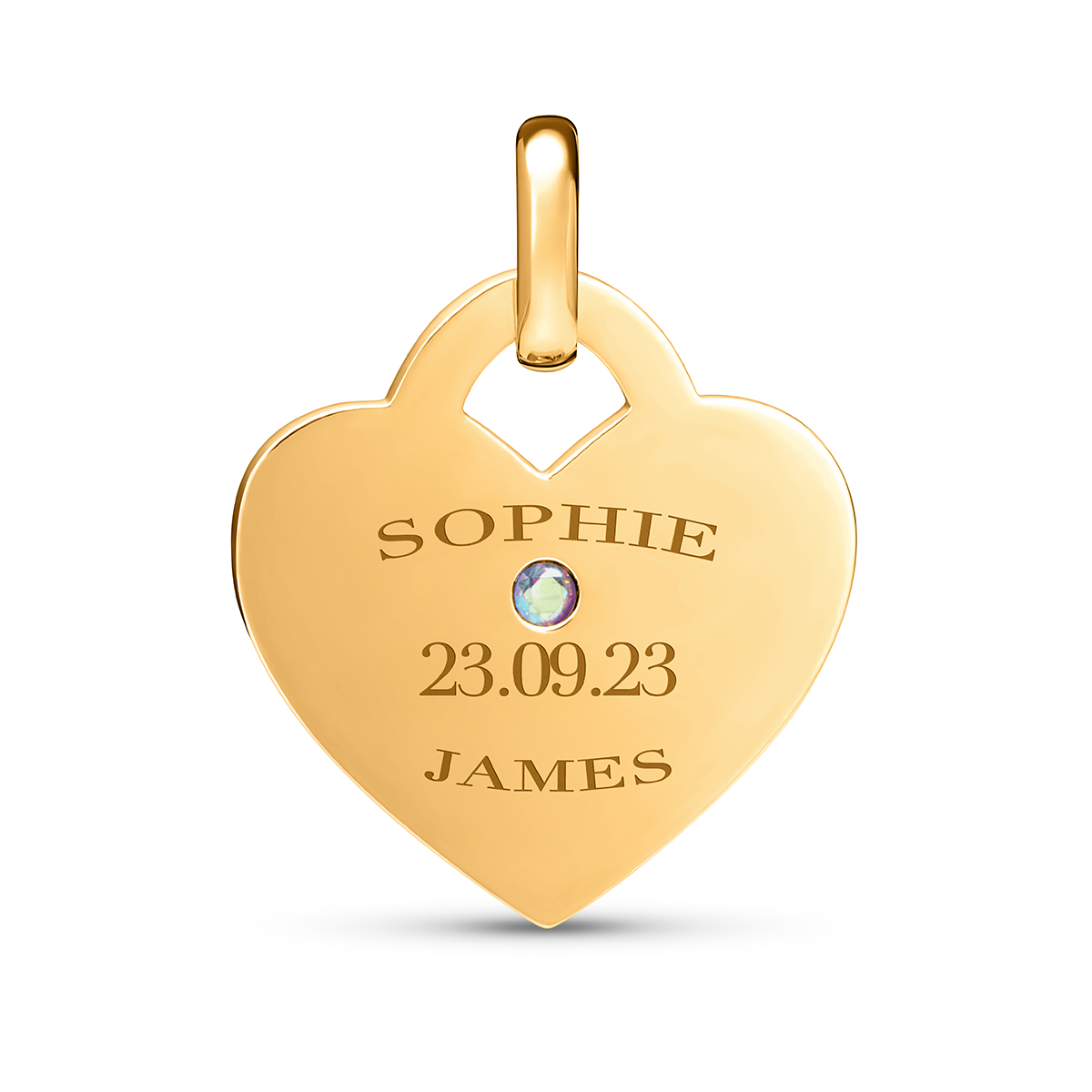 Heart Token Oval Necklace (Gold)