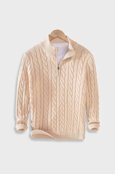 Gestepptes Reißverschluss-Strickpullover