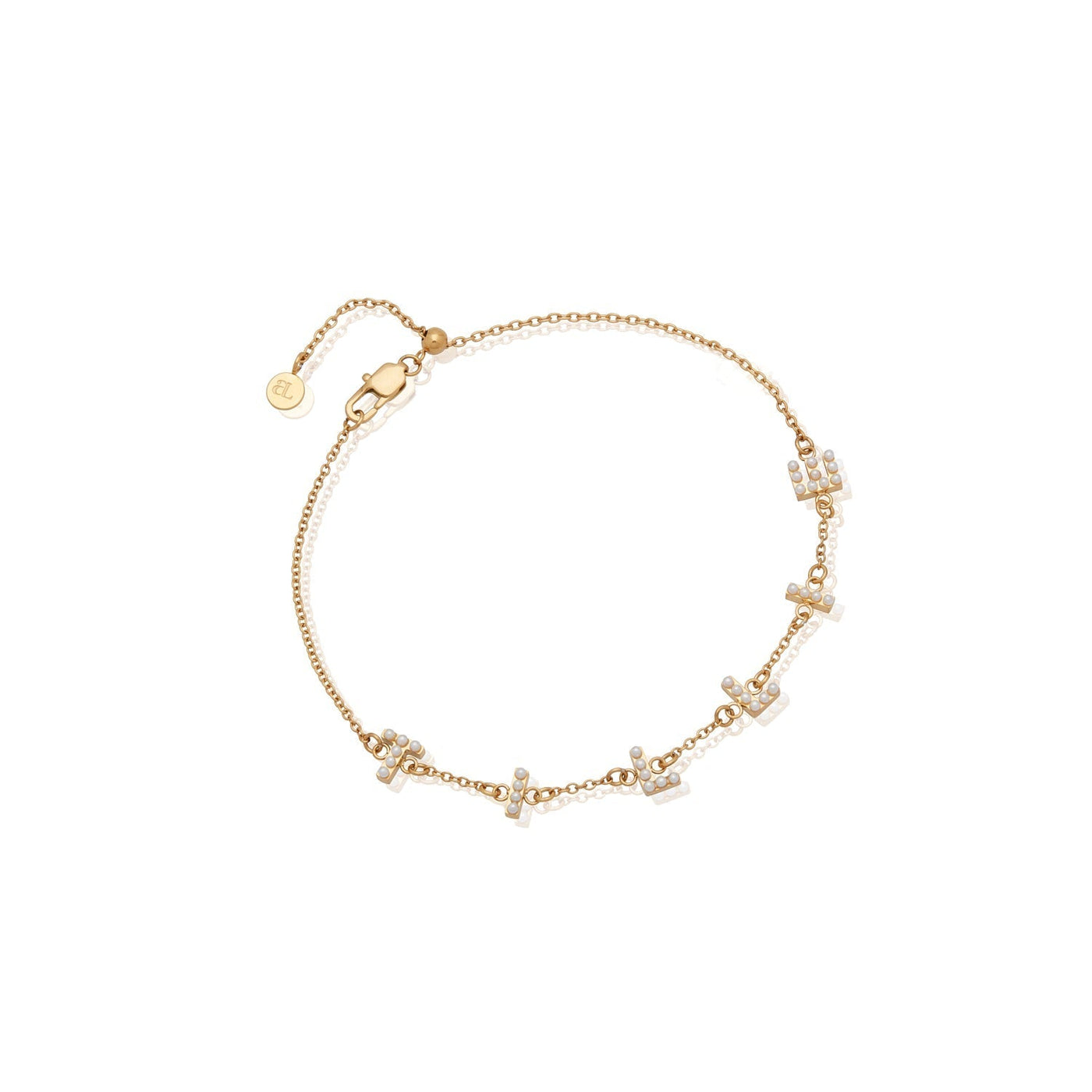 Pearl Custom Name Bracelet (Gold)