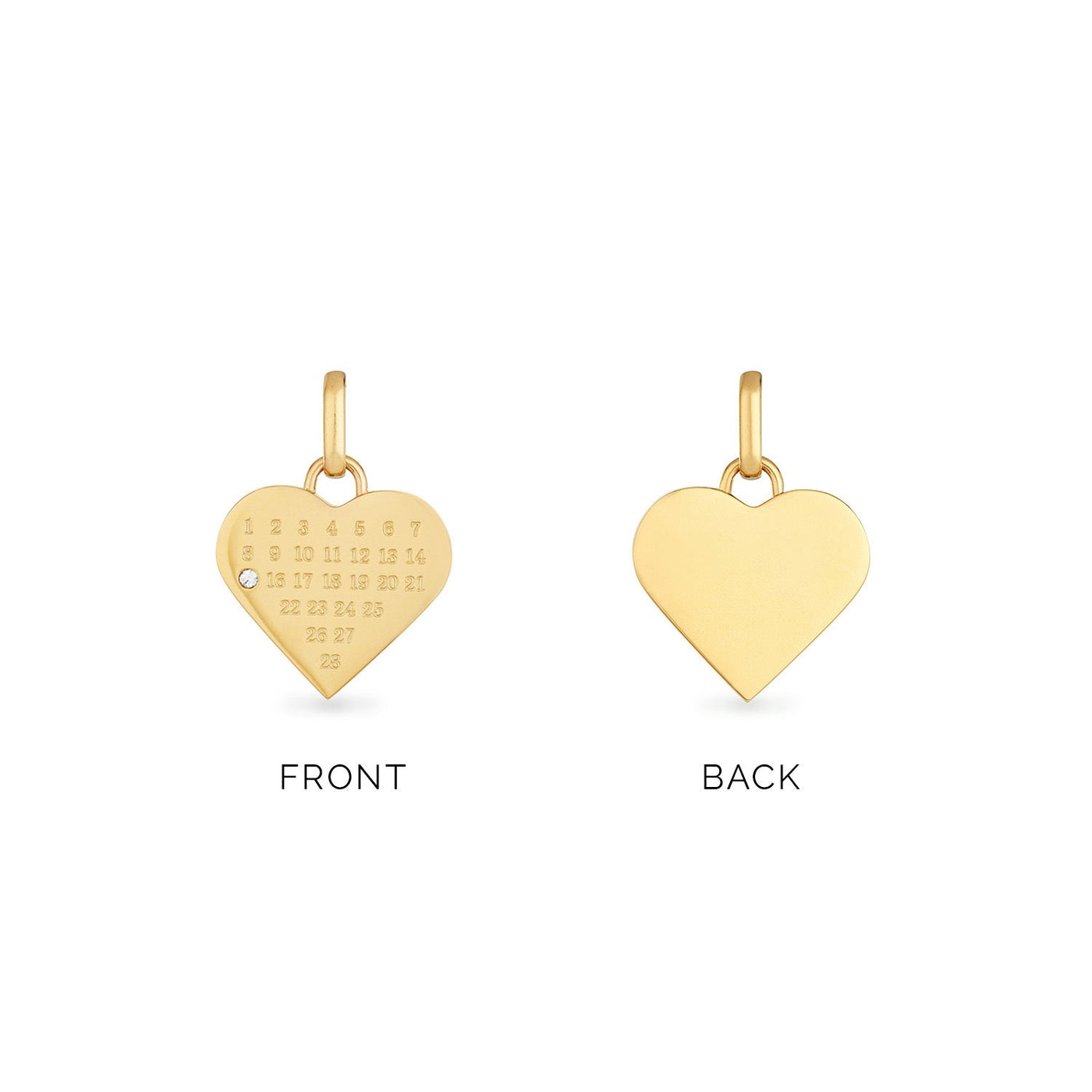 Custom Heart Calendar Necklace (Gold)