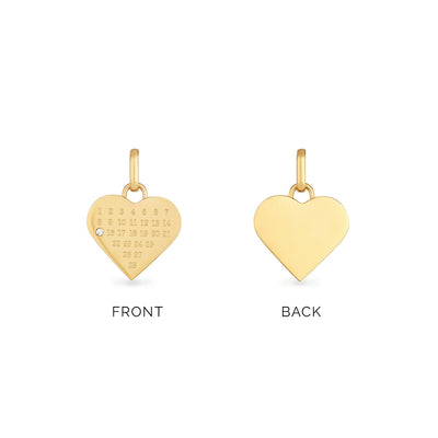 Custom Heart Calendar Necklace (Gold)