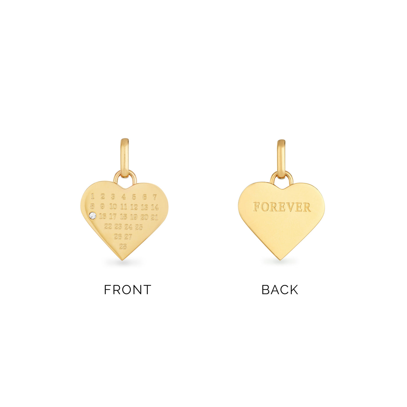 Custom Heart Calendar Necklace (Gold)