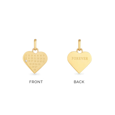 Custom Heart Calendar Necklace (Gold)