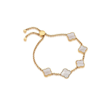 Clover Custom Name Bracelet (Gold)