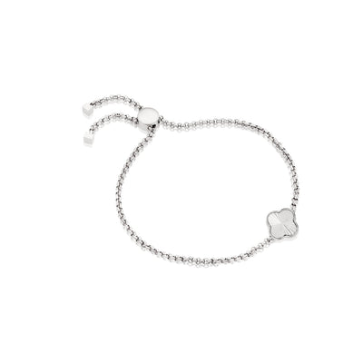 Clover Custom Name Bracelet (Silver)