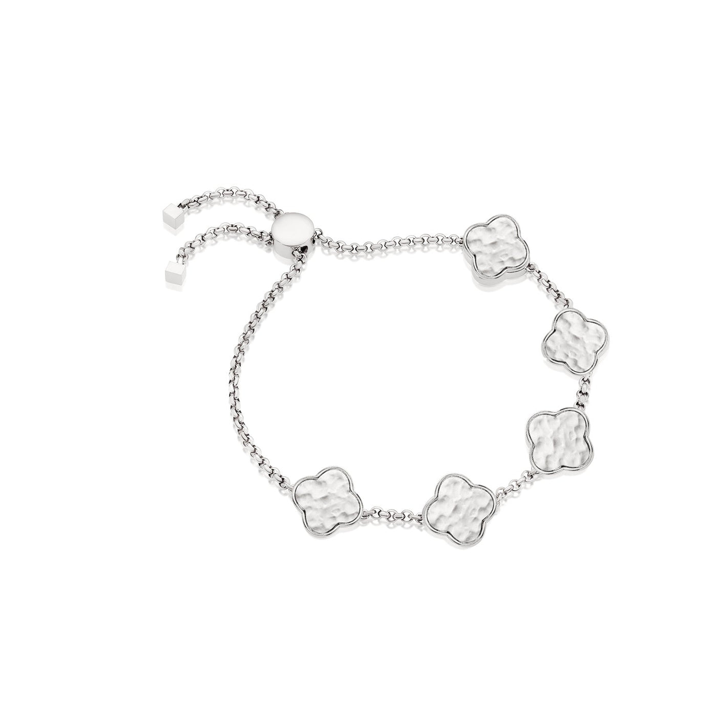 Clover Custom Name Bracelet (Silver)