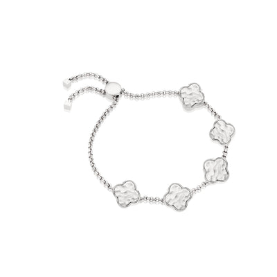 Clover Custom Name Bracelet (Silver)