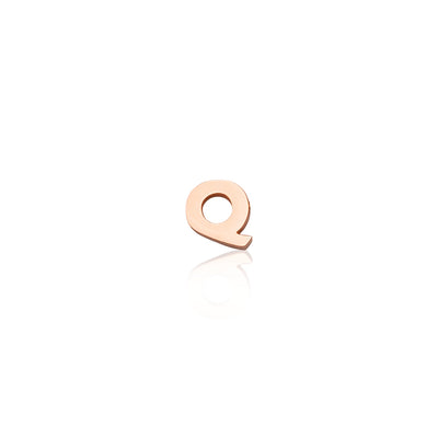 Mini Letter Sphere Chain Necklace (Rose Gold)