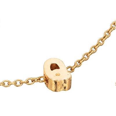 Birthstone & Little Luxe Letter Bracelet (Gold)