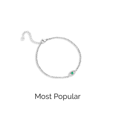 Custom Evil Eye Bracelet (Silver)