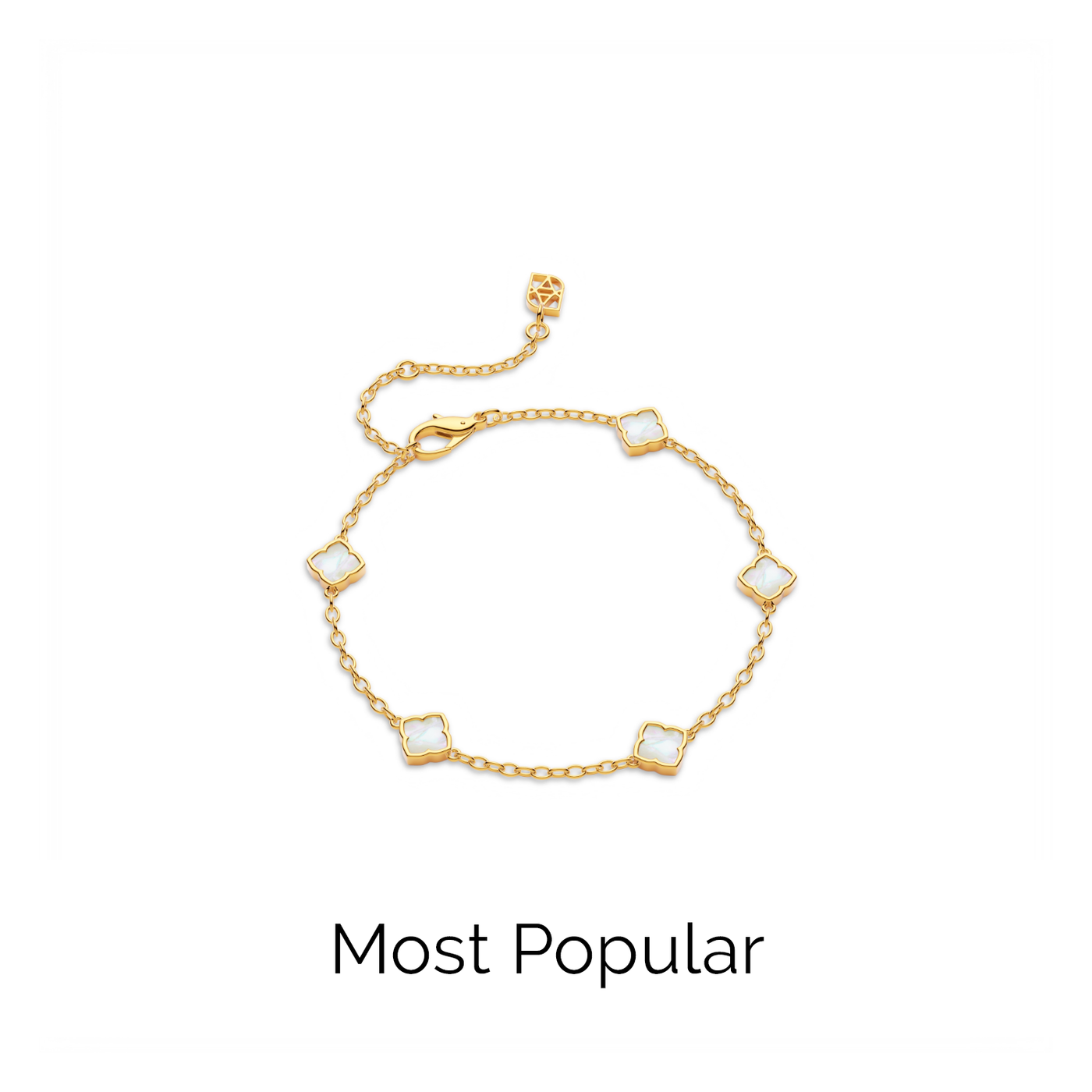 Mini Multi Pearl Clover Bracelet (Gold)