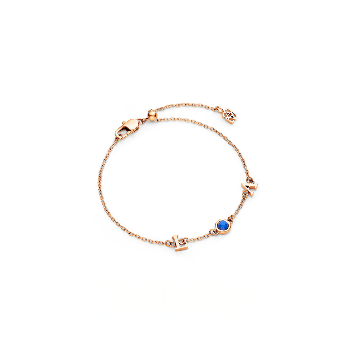 Made Mine Initials & Birthstone Bracelet (Rose Gold)