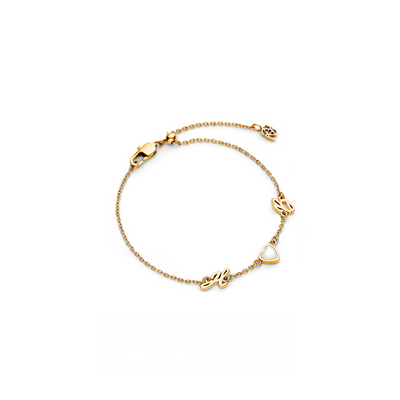 Made Mine Initials & Birthstone Bracelet (Gold)
