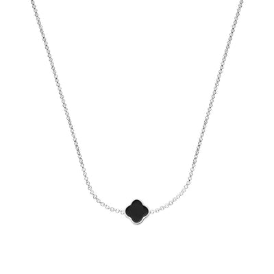Clover Custom Name Necklace (Silver)