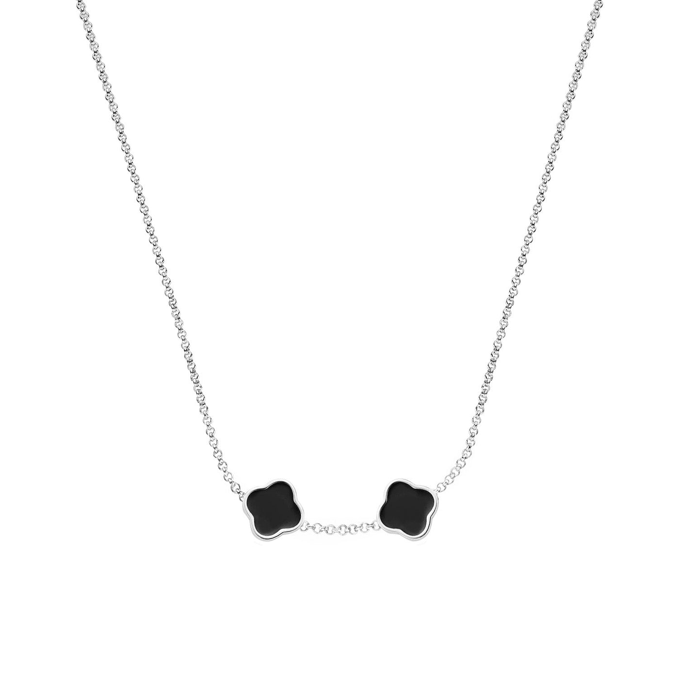 Clover Custom Name Necklace (Silver)