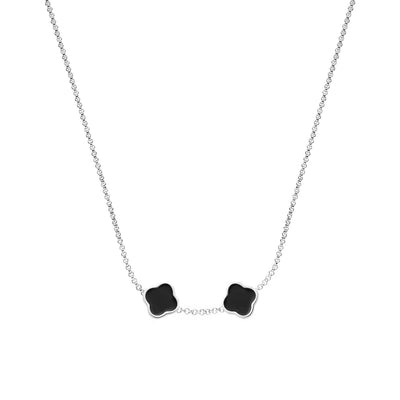 Clover Custom Name Necklace (Silver)