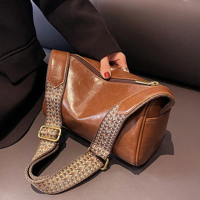 Moona | Vintage Crossbody Tasche mit gewebtem verstellbarem Riemen