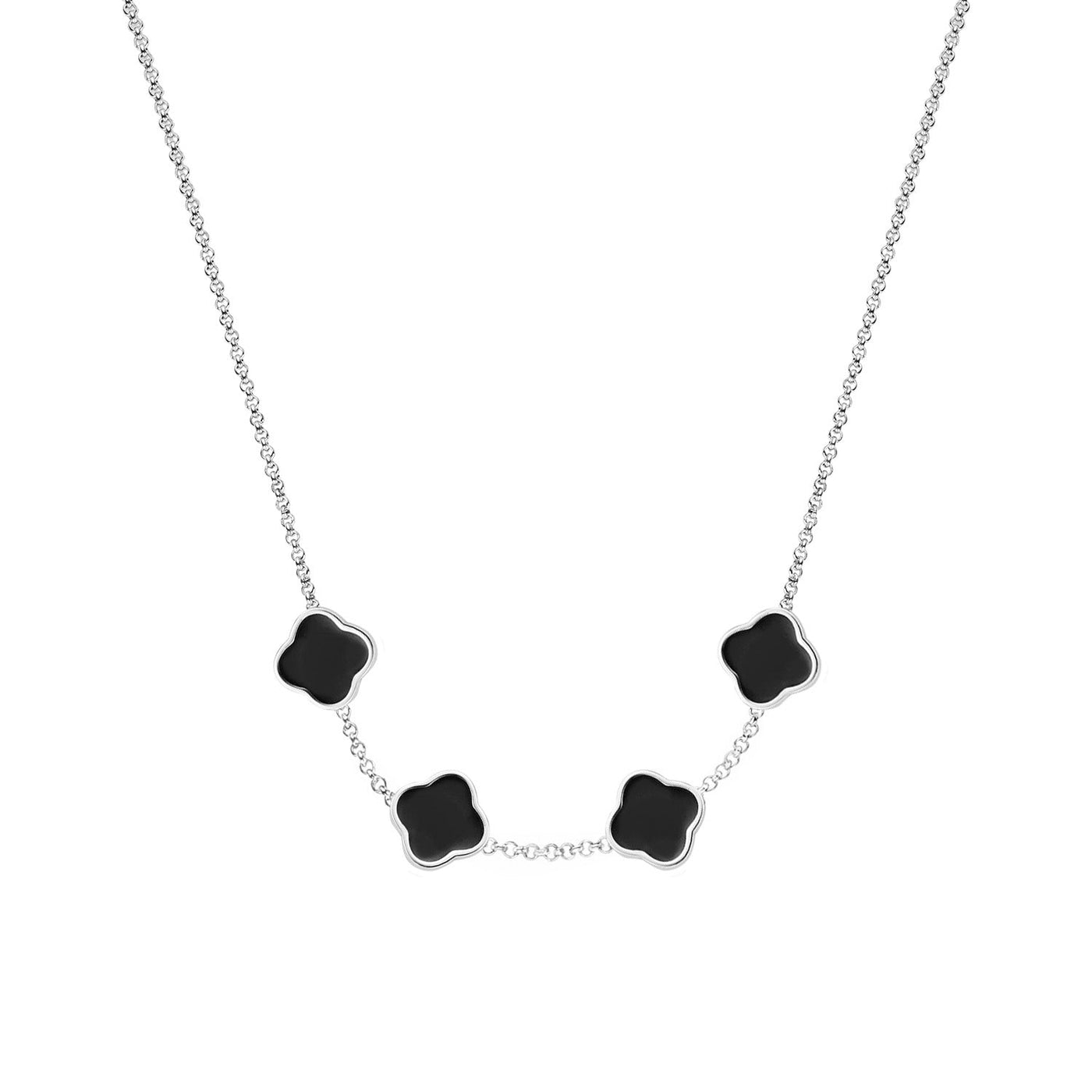 Clover Custom Name Necklace (Silver)