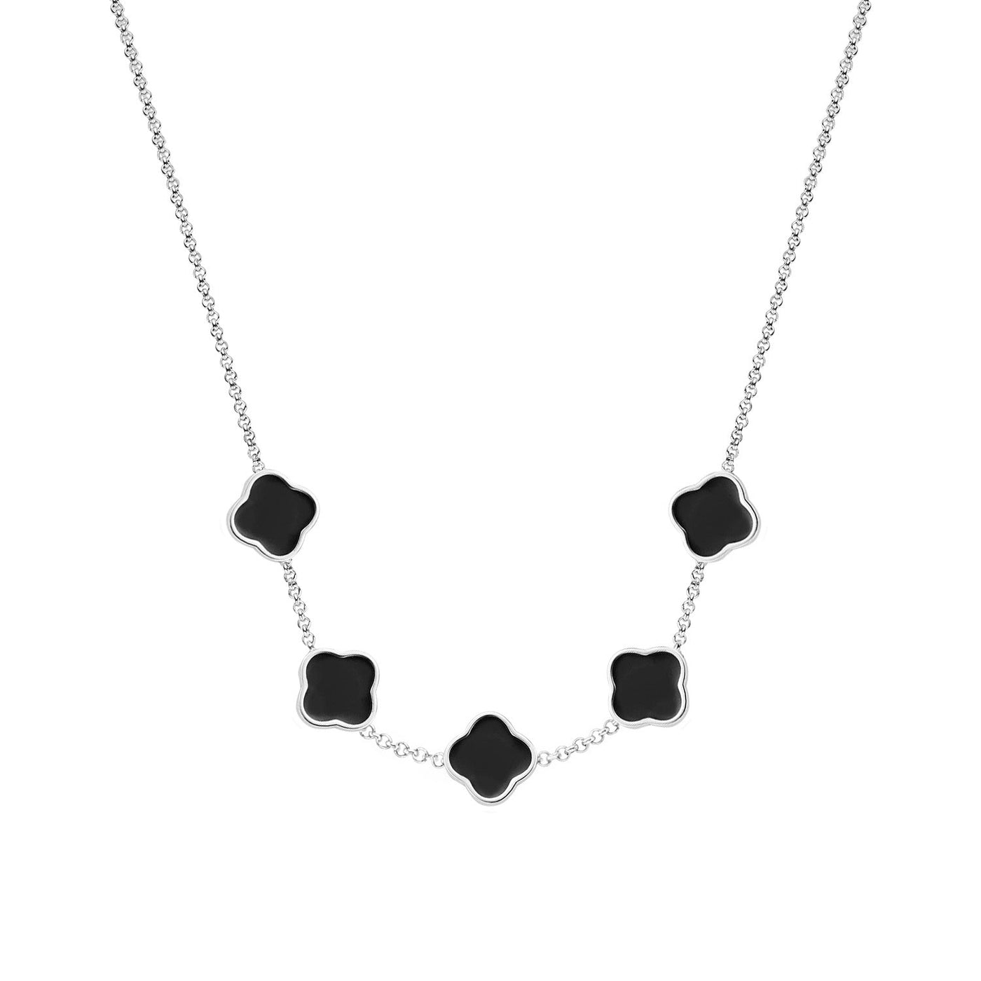 Clover Custom Name Necklace (Silver)