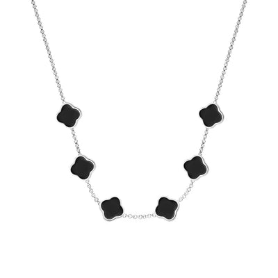 Clover Custom Name Necklace (Silver)