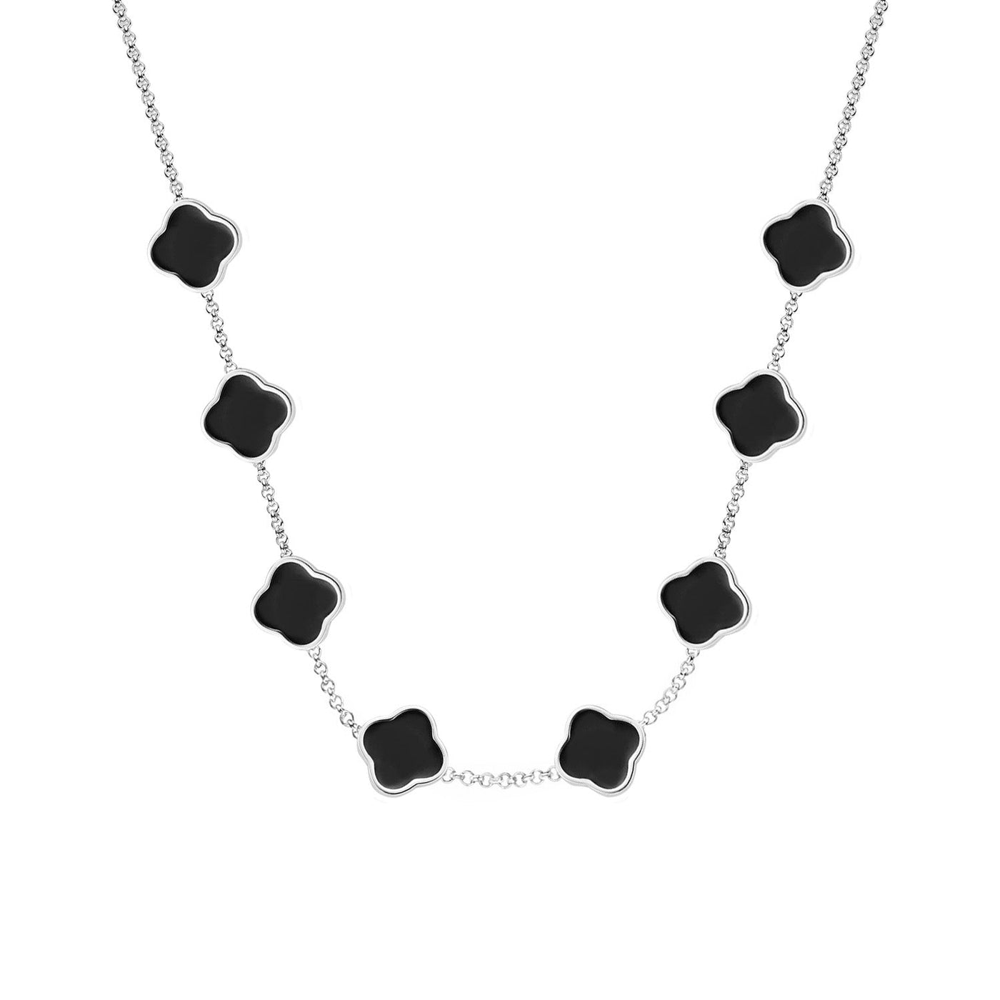 Clover Custom Name Necklace (Silver)